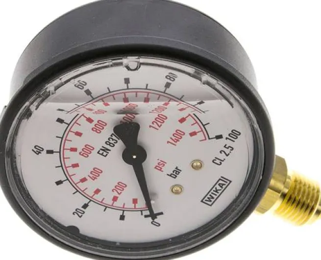 Glycerin-Manometer senkrecht (KU/Ms), 63mm, 0 - 100 bar