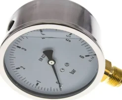Glycerin-Manometer senkrecht (CrNi/Ms),100mm, 0 - 6 bar -Eco-Line