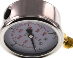 Glycerin-Manometer senkrecht (CrNi/Ms), 63mm, 0 - 400 bar -Eco-Line