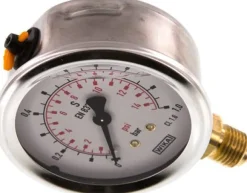 Glycerin-Manometer senkrecht (CrNi/Ms), 63mm, 0 - 1 bar