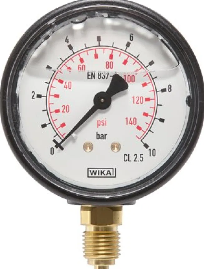 Glycerin-Manometer senkrecht (KU/Ms), 63mm, 0 - 60 bar