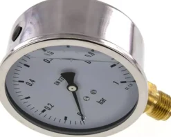 Glycerin-Manometer senkrecht (CrNi/Ms),100mm, 0 - 1 bar -Eco-Line