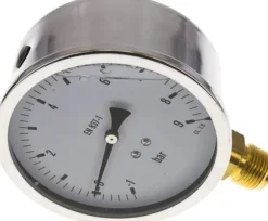 Glycerin-Manometer senkrecht (CrNi/Ms),100mm, -1 bis 9 bar -Eco-Line