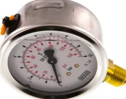 Glycerin-Manometer senkrecht (CrNi/Ms), 63mm, 0 - 10 bar
