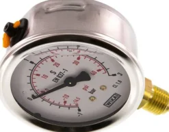 Glycerin-Manometer senkrecht (CrNi/Ms), 63mm, -1 bis 3 bar