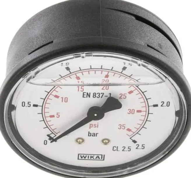 Glycerin-Manometer waagerecht (KU/Ms), 63mm, 0 - 2,5 bar