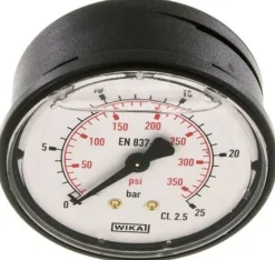 Glycerin-Manometer waagerecht (KU/Ms), 63mm, 0 - 25 bar