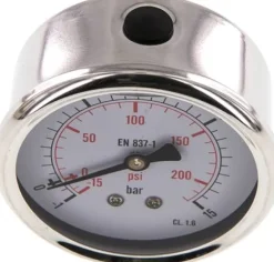 Glycerin-Manometer waagerecht (CrNi/Ms),63mm, -1 bis 15bar -Eco-Line