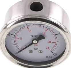Glycerin-Manometer waagerecht (CrNi/Ms),63mm, 0 - 1,6bar -Eco-Line