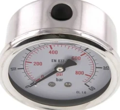 Glycerin-Manometer waagerecht (CrNi/Ms),63mm, 0 - 60bar -Eco-Line