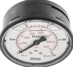 Glycerin-Manometer waagerecht (KU/Ms), 63mm, 0 - 250 bar