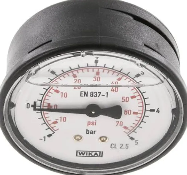 Glycerin-Manometer waagerecht (KU/Ms), 63mm, -1 bis 5 bar