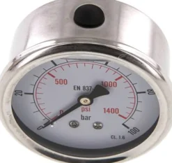 Glycerin-Manometer waagerecht (CrNi/Ms),63mm, 0 - 100bar -Eco-Line