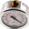Glycerin-Manometer waagerecht (CrNi/Ms),63mm, -1 bis 0bar
