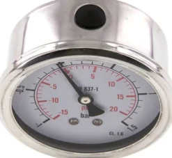 Glycerin-Manometer waagerecht (CrNi/Ms),63mm, -1 bis 1,5bar -Eco-Line