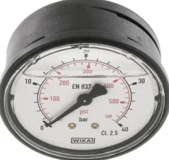 Glycerin-Manometer waagerecht (KU/Ms), 63mm, 0 - 40 bar
