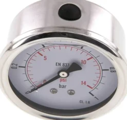 Glycerin-Manometer waagerecht (CrNi/Ms),63mm, 0 - 1bar -Eco-Line