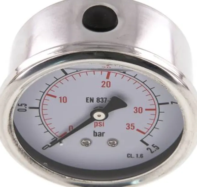 Glycerin-Manometer waagerecht (CrNi/Ms),63mm, 0 - 2,5bar -Eco-Line