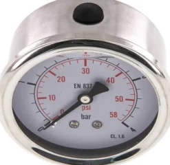 Glycerin-Manometer waagerecht (CrNi/Ms),63mm, 0 - 4bar -Eco-Line