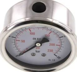Glycerin-Manometer waagerecht (CrNi/Ms),63mm, 0 - 16bar -Eco-Line