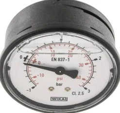 Glycerin-Manometer waagerecht (KU/Ms), 63mm, -1 bis 3 bar