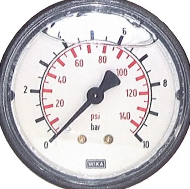 Glycerin-Manometer waagerecht (KU/Ms), 63mm, -1 bis 3 bar