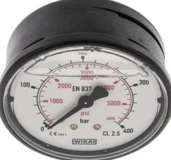 Glycerin-Manometer waagerecht (KU/Ms), 63mm, 0 - 400 bar