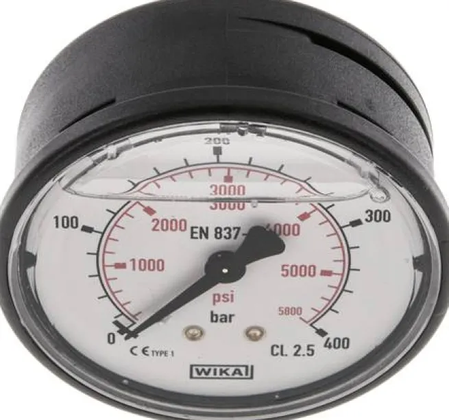 Glycerin-Manometer waagerecht (KU/Ms), 63mm, 0 - 400 bar