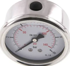 Glycerin-Manometer waagerecht (CrNi/Ms),63mm, 0 - 10bar -Eco-Line