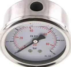 Glycerin-Manometer waagerecht (CrNi/Ms),63mm, 0 - 6bar -Eco-Line