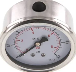 Glycerin-Manometer waagerecht (CrNi/Ms),63mm, 0 - 0,6bar -Eco-Line