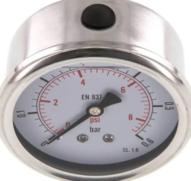 Glycerin-Manometer waagerecht (CrNi/Ms),63mm, 0 - 0,6bar -Eco-Line