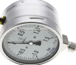 Gly.-Sicherheits-Manometer senkrecht,100mm, -1 bis 1,5 bar