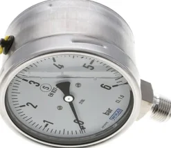 Gly.-Sicherheits-Manometer senkrecht,100mm, 0 - 6 bar