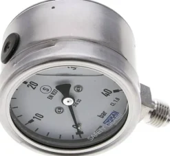 Gly.-Sicherheits-Manometer senkrecht,63mm, 0 - 40 bar
