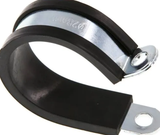 Gummiprofilierte Rohrschelle 28mm, DIN 3016-1