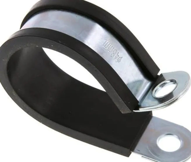 Gummiprofilierte Rohrschelle 48mm, DIN 3016-1