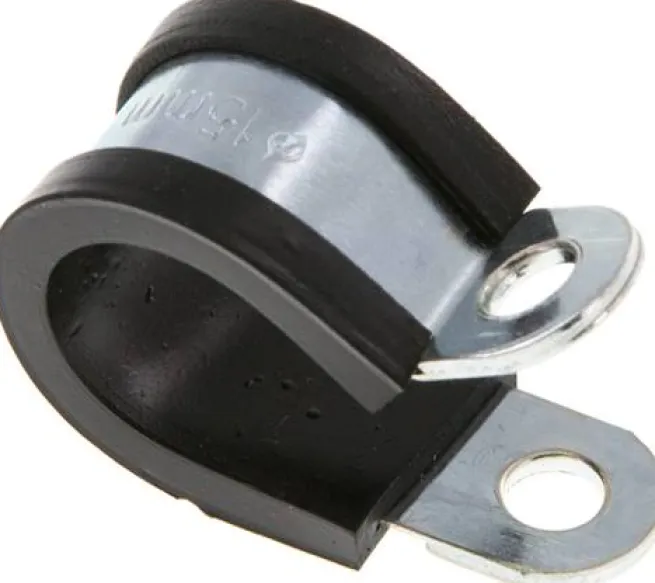 Gummiprofilierte Rohrschelle 15mm, DIN 3016-1