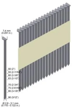 Halbkopfnagel Type PR 90 mm Ø 3,1 mm PR31/90BK