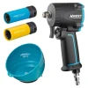 HAZET 1/2" Druckluft-Schlagschrauber 9012M-1 /4 extra kurz mit Sortiment