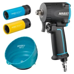 HAZET 1/2" Druckluft-Schlagschrauber 9012M-1 /4 extra kurz mit Sortiment