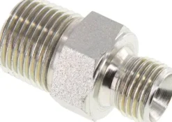 Hochdruck-Doppelnippel G 1/4"-NPT 3/8", Stahl verzinkt