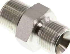 Hochdruck-Doppelnippel G 3/8"-NPT 3/8", Stahl verzinkt