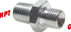 Hochdruck-Doppelnippel G 1/4"-NPT 1/4", Stahl verzinkt