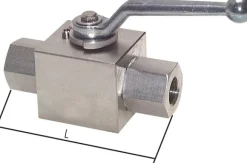 Hochdruck-Kugelhahn, Edelstahl, G 1/2", -0,999 bis 500bar