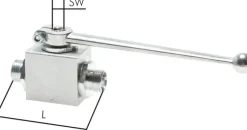 Hochdruck-Kugelhahn, Stahl, 15 L (M22x1,5), 0 bis 315bar