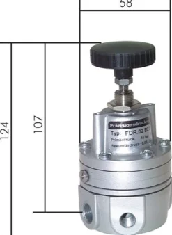 Hochleistungs-Präzisionsdruckregler, G 1/4", 0,05 - 7 bar