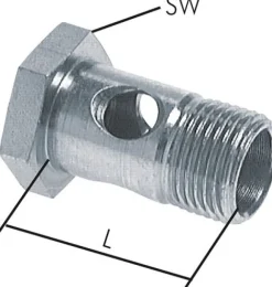 Hohlschraube 1-fach, M 12 x 1,5, Stahl verzinkt