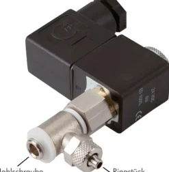 Hohlschrauben-Magnetventil G 1/8-6 x 4, 2/2-Wege, 24 V AC (NC)PE-Ringstück