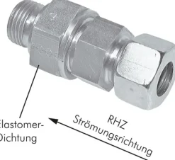 Hydraulik-Rückschlagventil 12 L (M18x1,5)-G 3/8", ohne Mutter & Schneidring, Stahl